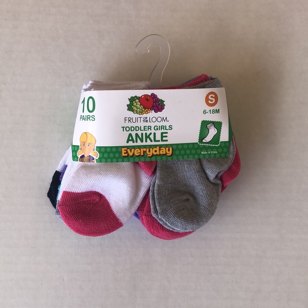 🌵 3/$15 10 pack multi color small toddler girls ankle socks 6-18 months